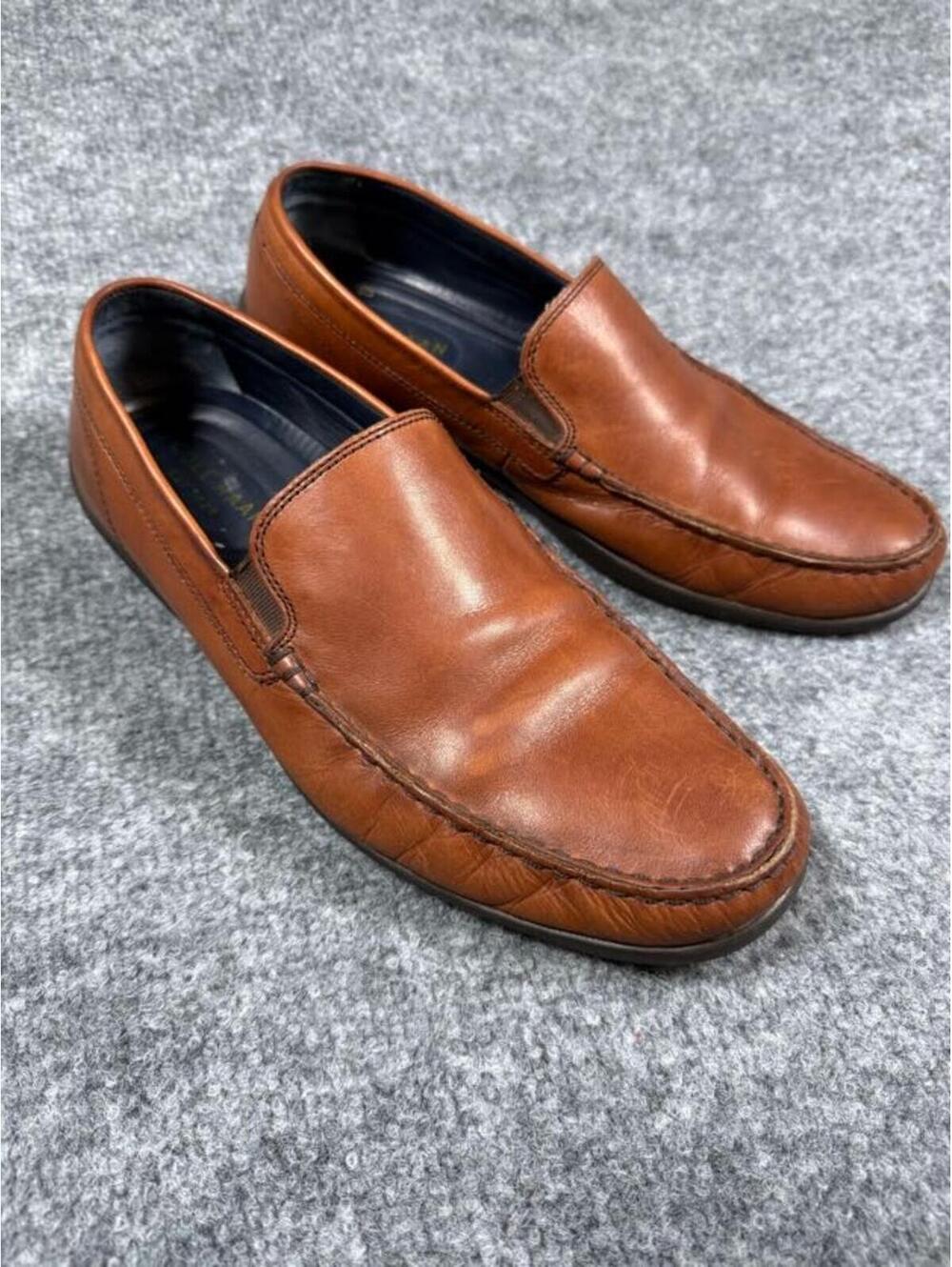 Cole Haan Men's Brown Leather Slip-On Loafers 9.5